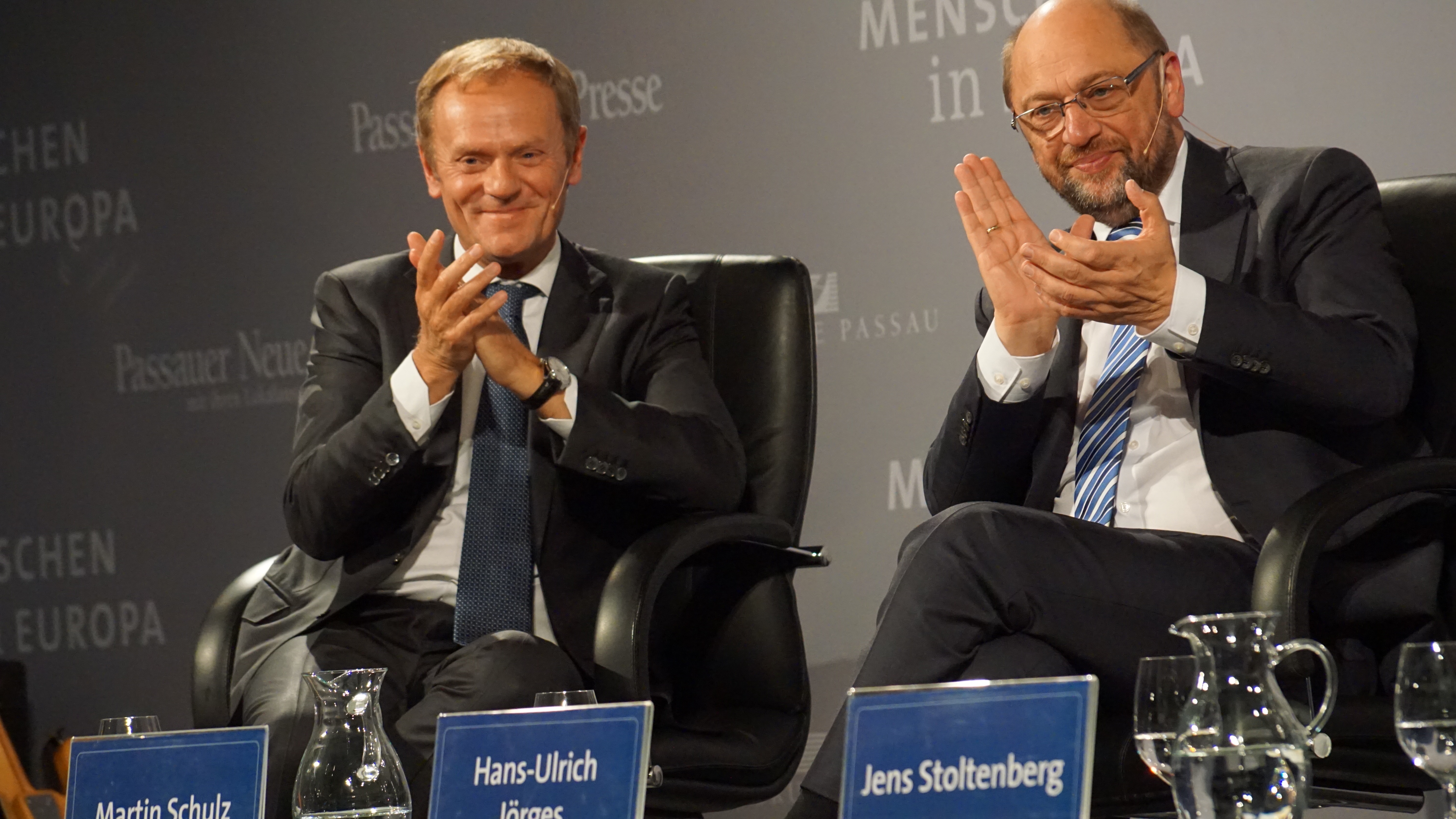 Donald Tusk (l.) und Martin Schulz