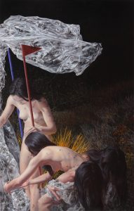 Black Snow, 2016, oil on canvas, 220 x 140 cm