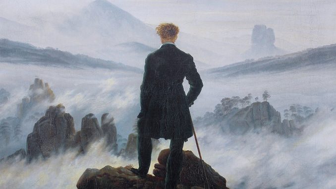 Selbstportrait, Der wanderer über dem nebelmeer, Caspar david friedrich, Quelle: WikiImages