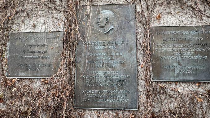 Fritz Gerlich Gedenktafel in München